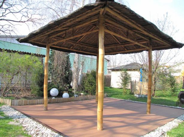 Bambus Pavillon Offen Fur Garten Terrasse Tahas