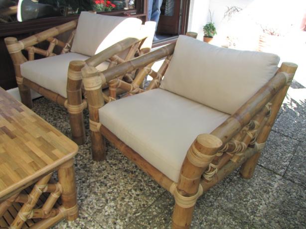 Bambus Sessel LAFCO auf überdachter Terrasse Produktfoto